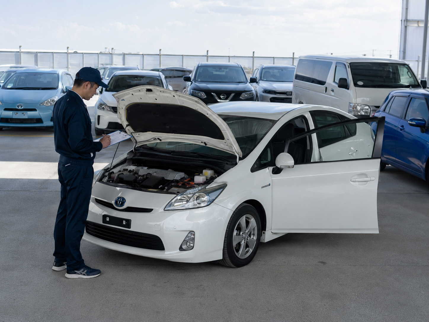 Toyota Prius inspection and condition check before export